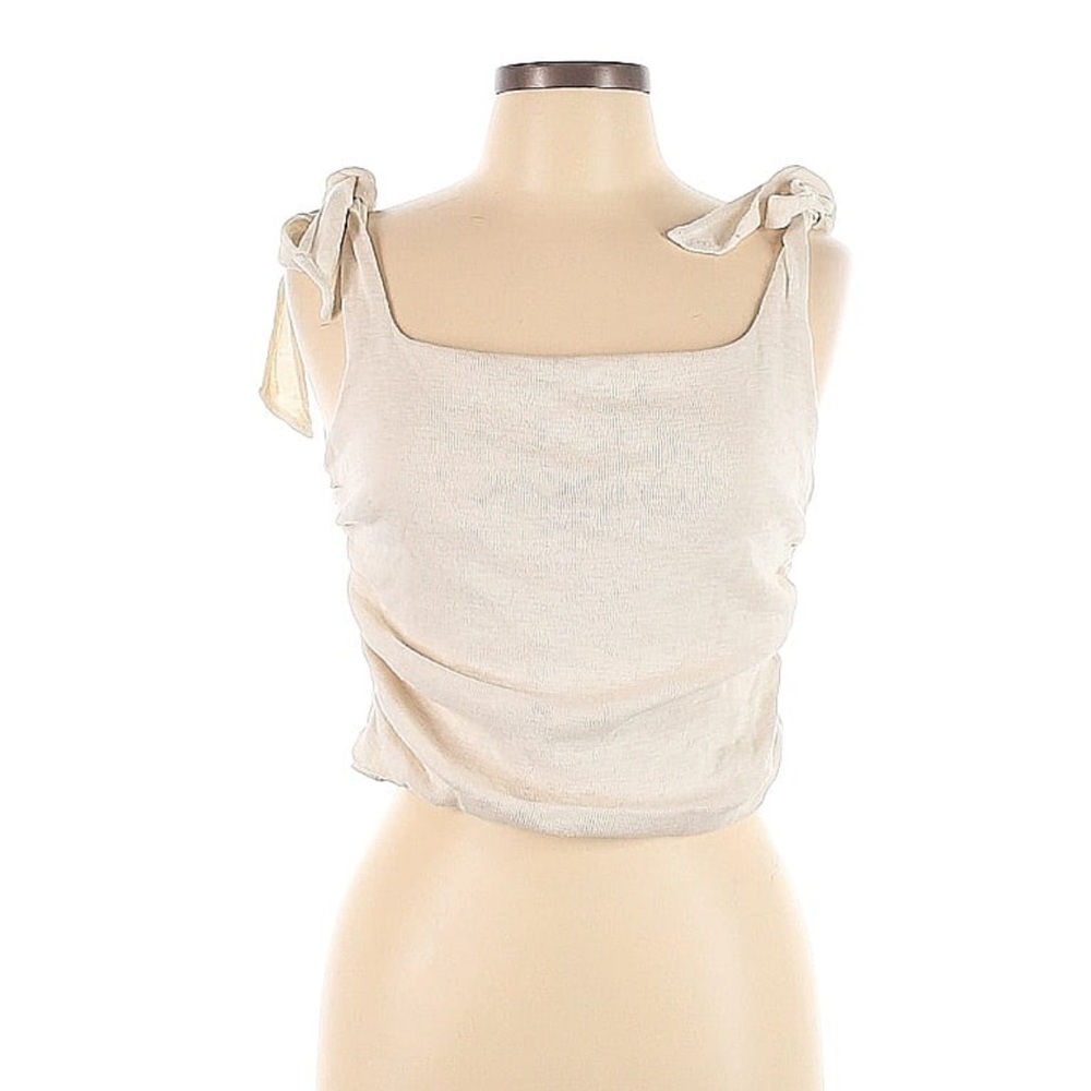 Free people tan tie tank top